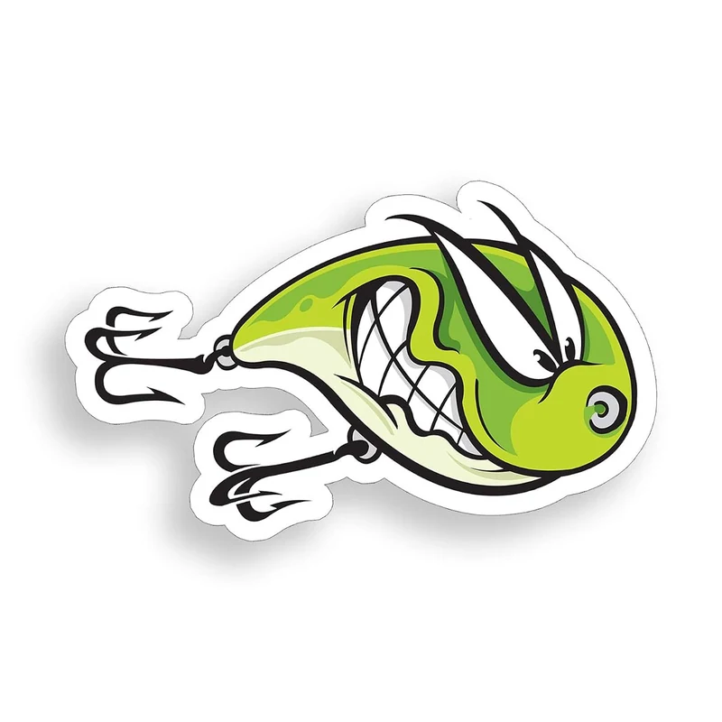 Angry Lures Funny Fish Laptop Sticker Angry Lures fishing lures